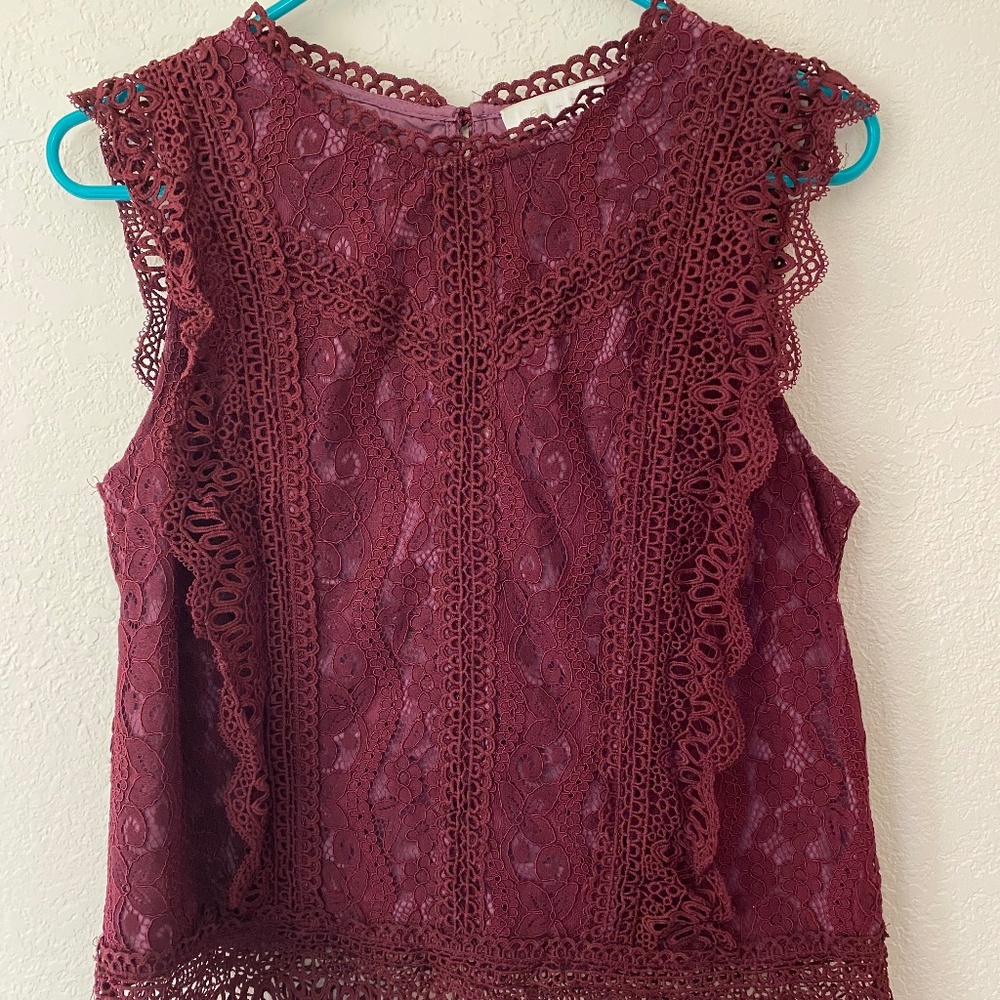 Wine Lace Tank